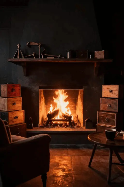 The boxes of fear accumulate over time, becoming an invisible burden. Healing begins when we have the courage to open them and offer them to the symbolic fire of understanding, transforming weight into light.