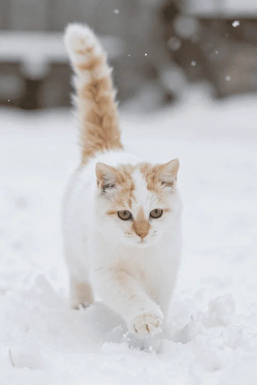 Explorator de zăpadă (Felis catus) – „radiator sufletesc” folositor pentru alungarea melancoliei de iarnă, terapia prin tors și paza grădinii sub omăt